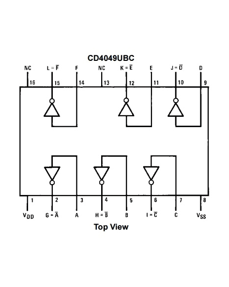 Buffer De 6 Inversores Encapsulado DIP Cmos 4049