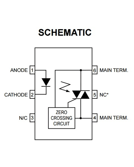 Optoacoplador Con Salida Triac Por Cruce Por Cero MOC3061
