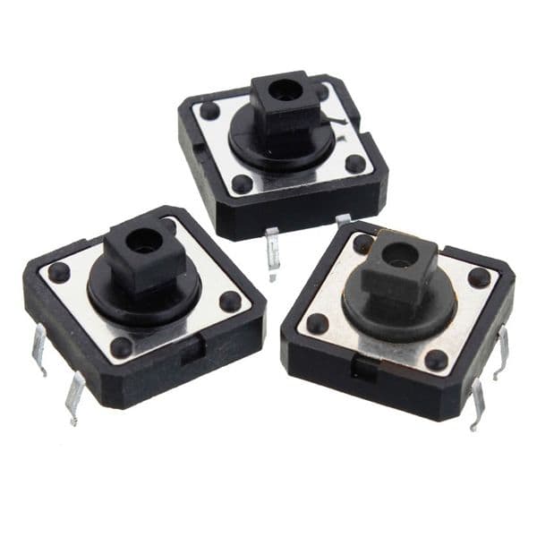 Pulsador Con Botón SPST-NO De 12 x 12 x 7mm PROPULSADOR
