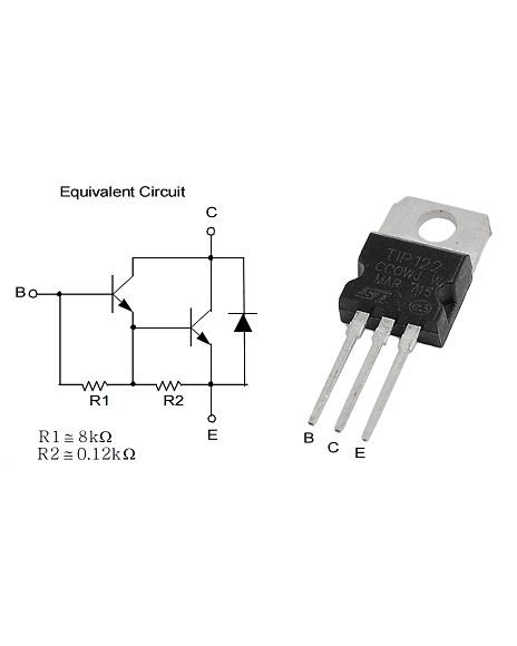 Transistor NPN De Potencia Encapsulado TO-220 De 3 Pines TIP122 TIP122